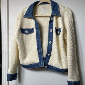 Sandro Crochet and Denim Jacket